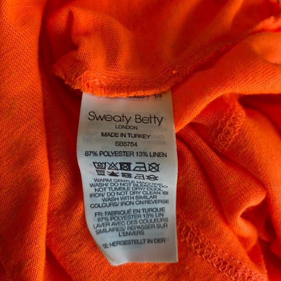 Sweaty Betty Flex Workout Tee Shockingly Orange - Picture 3 of 7